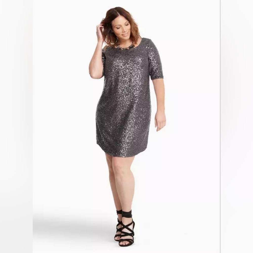 Torrid Grey/Silver Sequin Dress Size 1